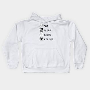 Eat Sleep Anime Repeat Kids Hoodie